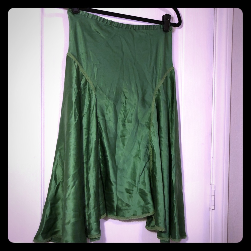 Studio M Green Silk Skirt